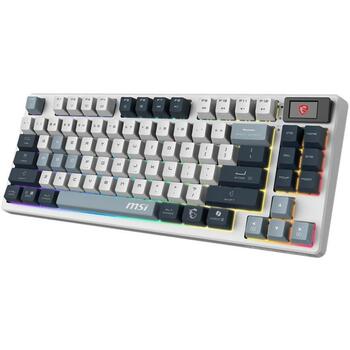 Msi клавиатура FORGE GK600 TKL WIRELESS SKY, 83 клавиши, RGB LED подсветка, 2.4GHz беспроводная, Bluetooth, USB Type-C (FORGE GK600 TKL W SKY US)