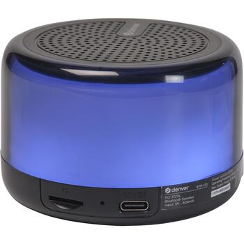 Denver Беспроводная колонка BTP-103 111151010780, 30W, 200g, Bluetooth 5.3, 10m, RGB подсветка, встроенный микрофон (111151010780)