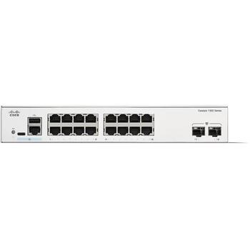 Cisco коммутатор CATALYST 1300 C1300-16T-2G, 16x 10/100/1000, 2x 1G SFP, без вентилятора, без PoE (C1300-16T-2G)