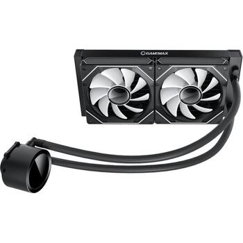 Gamemax procesora šķidruma dzesētājs ICEBURG 240 DIGITAL BK, 58.8 cfm, TDP līdz 245W, 800-1800 rpm, 4-pin PWM, 36.9 dBA (ICEBURG 240 DIGITAL BK)