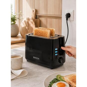 Brock BT 1005 BK tosteris, 800W, 2 maizītes, 6 līmeņi, atkausēšana, uzsildīšana, drupaču paplāte (BT 1005 BK)