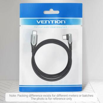 Vention CABLE USB-C TO USB-C R.ANGLE TAKHF, 1м, 5A, 480Mbps, 90° дизайн, нейлоновая оплетка (TAKHF)