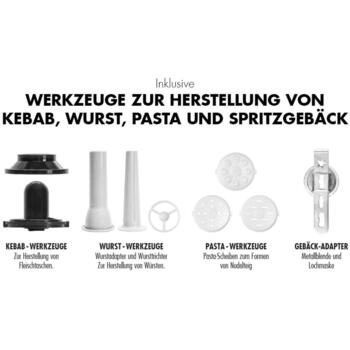 Gastroback Кухонный комбайн 42827, 600Вт, 5л нержавеющая сталь, 12 скоростей, насадка для мясорубки (42827)