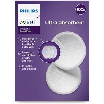 Philips Avent vienreizējās lietošanas krūštura ieliktnīši SCF254/13, 100 gab., 130x2 mm, īpaši absorbējoši, pret noplūdēm (SCF254/13)