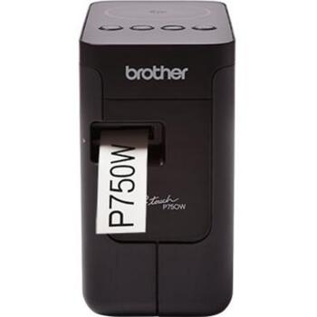 Brother PT-P750W принтер этикеток PTP750WZW1, 180 x 180 DPI, 30 мм/с, проводной и беспроводной, HSE/TZe, черный (PTP750WZW1)