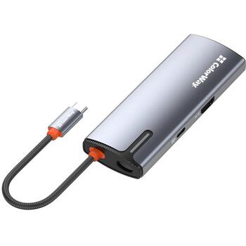 Colorway 5-в-1 док-станция CW-HUB01, DC 5V⎓3A/15V⎓3A/20V⎓5A, 100W, 1xUSB C, 1xHDMI, 3xUSB A 3.0 (CW-HUB01)