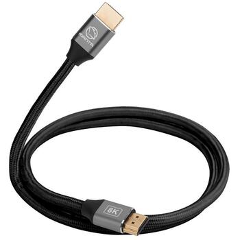 Manta HDMI кабель HDMI-1,5MC, 1,5м, HDMI 2.1, 8K @ 60Hz, 4K @ 120Hz, 48бит, eARC, золотые разъемы (HDMI-1,5MC)