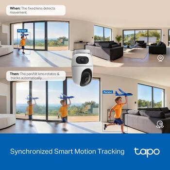 TP-Link WiFi внутренняя IP камера Pan Tilt Dual Lens Tapo C245D 2K 3MP AI обнаружение ночное видение Белый (TAPO C245D)