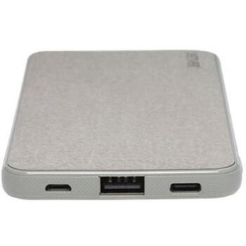 Denver Power Bank PBS-5004 117140000330, 5000 mAh, 5 V, 2 A, 2,1 A, Серый, Прямоугольник, LED индикаторы (117140000330)