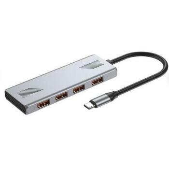 Gembird USB centrmezgls UHB-CM-U310-A4-01 4 porti USB 3.2, 10 Gbps, metāla dizains (UHB-CM-U310-A4-01)