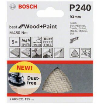 Сита абразивный, M 480, 93X93мм, G240, 2608621195, BOSCH (2608621195)