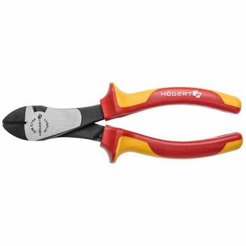 Hogert HT1P911 izolētas sānu griešanas knaibles, 180mm, 1000V, VDE, 55-60 HRC, hroma-vanādija tērauds (HT1P911)