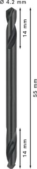 HSS-G urbis met. divp. 4,2x55 mm, 10 gab., Urbjmašīnām/skrūvgriežiem PRO METAL HSS-G DIVPUSĒJI SPIRĀLVEIDA URBIS, 2608597590, BOSCH (2608597590)