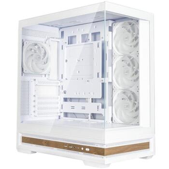 Zalman P40 NAMU WHITE, корпус ATX Mid-Tower, 4x120mm ARGB вентилятора, сталь, стекло, дерево, 452x235x492мм, ATX/mATX/Mini-ITX (P40 NAMU WHITE)