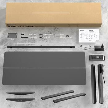 Onkron Компьютерный стол WDT221E-B, 1400 x 600 x 18 мм, 60 кг, 710 - 1180 мм, 25 мм/с, 52.2 Вт, 50 дБ, 100-240 В (WDT221E-B)