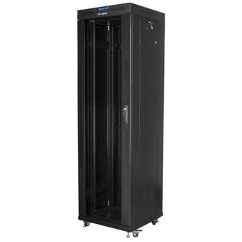 Lanberg Установка шкафа 19 42U FF01-6642-12BL, 600mm, 42U, 800kg, IP20, LCD дисплей, 4 вертикальные направляющие, 2 вентилятора (FF01-6642-12BL)