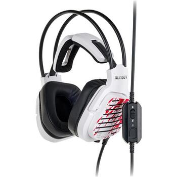 A4Tech Наушники A4TSLU47749, 643g, Белый, 105dB±3, Проводные, 16Ω, 2m, Закрытые, Виртуальный 7.1, Оголовье, 20Hz-20KHz (A4TSLU47749)