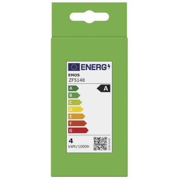 Emos LED лампочка FILAMENT A60 ZF5148, 3,8 Вт, 806 лм, 230 В, 50 000 часов, E27, нейтрально-белый, 360°, 4 COB чипа (ZF5148)