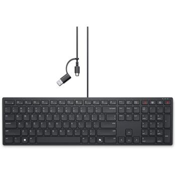 Dell klaviatūra KB525C 580-BBTH, USB-C, melna, QWERTY, klaviatūras izkārtojums: igauņu, kluss taustiņi, izturīga pret izliešanu (580-BBTH)
