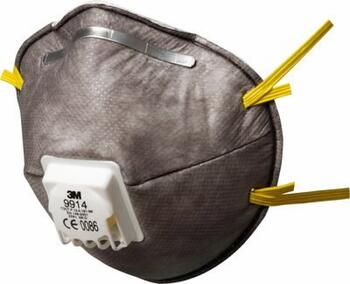 3M Респиратор FFP1 T9914, 0.031кг, активированный угольный слой, клапан 3M™ Cool Flow™, прочный дизайн, упаковка 10 шт. (T9914)