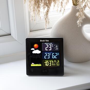 Bodi-Tek Цифровая метеостанция BT-HGWS-EU/1,2, 60м, 0-50°C, -19,9-59,9°C, 20-95% RH, цветной дисплей, будильник (BT-HGWS-EU/1,2)