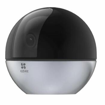 Ezviz E6 CS-E6-V2 внутренняя 5MP 2K умная 360° камера, Wi-Fi/LAN, MicroSD до 512GB, ночное видение 10м, серая (CS-E6-V2)