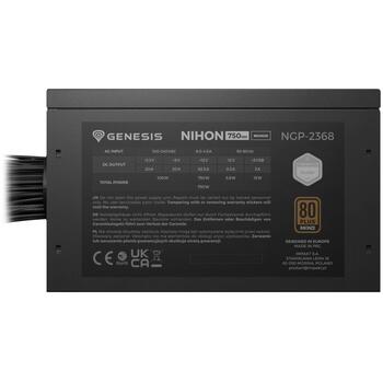 GENESIS Nihon 750NM NGP-2368 barošanas bloks, 750W, 20+4 pin ATX, 80 PLUS Bronze, aktīvā dzesēšana, melns (NGP-2368)