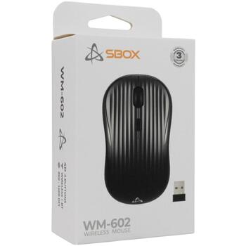Sbox Беспроводная мышь WM-602B, 800-1600 DPI, 10м, 500 мАч, RF 2.4 GHz, Bluetooth, черная, оптический сенсор (WM-602B)