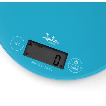 Jata Кухонные весы HBAL7230, 5 кг, 1 г, LCD, CR2032, закаленное стекло, сенсорные кнопки, автоотключение (HBAL7230)