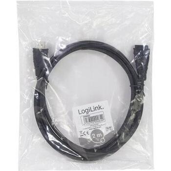 Logilink HDMI удлинительный кабель CH0056, 2 м, HDMI тип A 19 контактов папа на HDMI тип A 19 контактов мама, черный, Ethernet (CH0056)