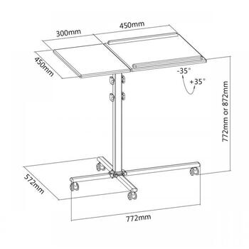 Sbox Projektoru statīvs PFS-2, 10kg uz plauktu, 772-872mm augstums, melna/sudraba, MDF/PVC/tērauds (PFS-2)