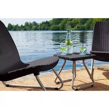 Keter Rio Patio Set 29197637521, комплект садовой мебели, 2 кресла и стол, коричневый, 14.4kg (29197637521)