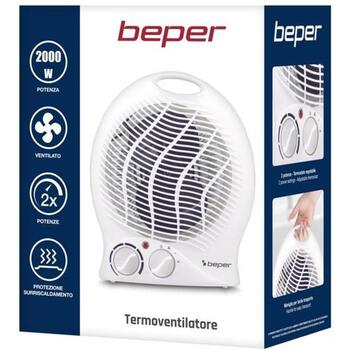 Beper Вентиляторный обогреватель P203TER202, 2000W, 2 уровня мощности, термостат, вентилятор, функция холодного воздуха (P203TER202)