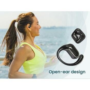 Gembird наушники OWS-01-BK BT 5.0, 10 м, 3 ч, 9 ч с зарядным кейсом, Li-Poly, черные, ear-hook, LED индикаторы (OWS-01-BK)