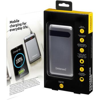 Intenso Power Bank 7332330 10000 мАч, Li-Polymer, USB-C PD, USB-A QC, 2 устройства, LCD дисплей, антрацит (7332330)