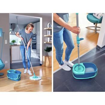LEIFHEIT Rotation Disc Mop Ergo набор для уборки пола, 1055414, 1L, 360°, регулируемая ручка, микрофибровая швабра (1055414)