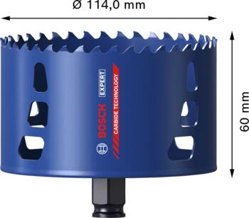 Karbīda caurumzāģis Tough Material 114mm, Urbjmašīnām/skrūvgriežiem, triecienurbjmašīnām/triecienskrūvgriežiem EXPERT MULTI MATERIAL PC PLUS CAURUMZĀĢIS, 2608900442 BOSCH (2608900442)
