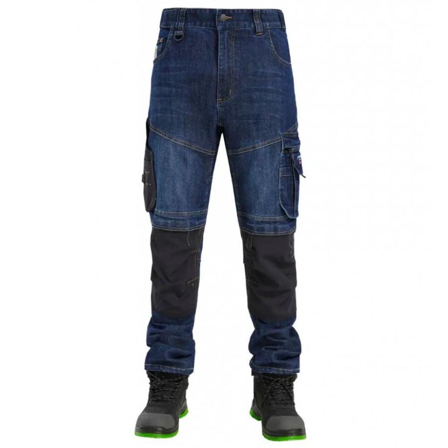 Pesso Рабочие брюки KD155_BLUE-3XL, 3XL, джинсовая ткань, эластичная, карманы для защиты коленей STONE GUARD™, регулируемый пояс (KD155_BLUE-3XL)