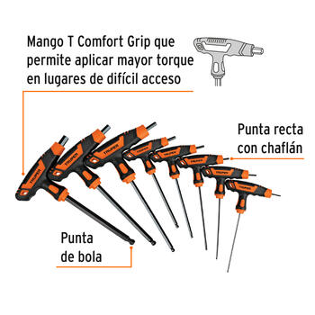 Sešstūra atslēgu komplekts 2-10mm ALL-8TMX Truper® (ALL-8TMX)