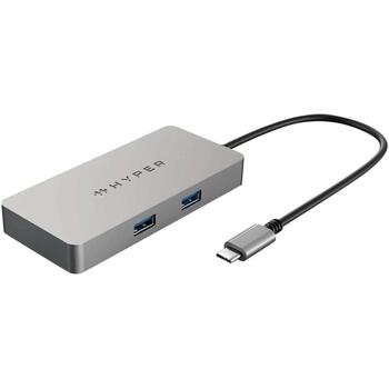 Hyper док-станция HDMB2, 1x HDMI, 1x RJ-45, 1GbE, USB-C, серебристый, совместимо с Chromebook (HDMB2)