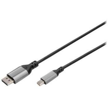 Digitus DisplayPort kabelis DB-340106-020-S, 2 m, 8K60Hz atbalsts, 4K144Hz atbalsts, MST, 80 Gbps (DB-340106-020-S)