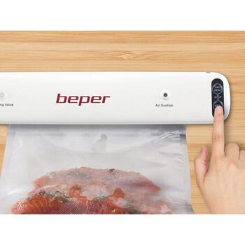 Beper Вакуумный упаковщик P102CON001, 85W, 5x25x30см пакеты, белый, красный, ручной режим, насадки для контейнеров (P102CON001)