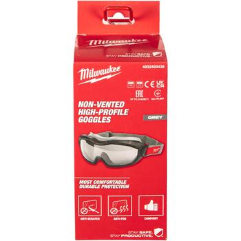 Milwaukee 4932493435 защитные очки, прозрачные, вентилируемые, поликарбонат, устойчивые к царапинам, EN166, EN170/172 (4932493435)