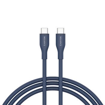 Vads ar USB C līdz USB C savienojumu 60 W ātro uzlādi un silikona pārklājumu CC60SC10 C-C 60W 1 m Silicon Tumši Zils CNS-CC60SC10DB CANYON (CNS-CC60SC10DB)