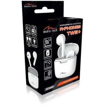Media-Tech R-Phones TWS наушники MT3608W, 2x2g, 19g, 20Hz-20kHz, 110dB, Bluetooth 5.3, сенсорное управление (MT3608W)