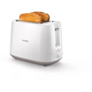 Philips Tosteris HD2581/00, 760-900 W, 2 atveres, Plastmasa, 8 brūnināšanas iestatījumi, Iebūvēts maizīšu sildītājs (HD2581/00)