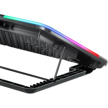 White Shark ICE BLADE GCP-96, dzesēšanas paliktnis, 6 ventilatori, 2500 RPM, 74 CFM, 25 dBA, 15.6 collas, 5 līmeņi, RGB, USB (ICE BLADE)