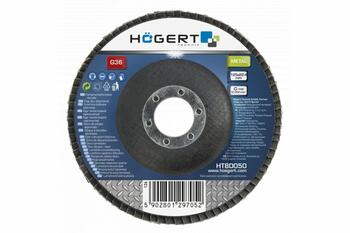 Hogert лопастной шлифдиск HT8D055, 125mm, 22.4mm, G120, алюминиевое покрытие, высокая производительность, долговечность (HT8D055)