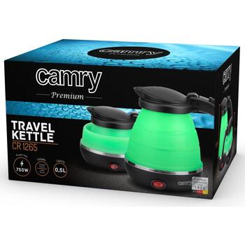 Camry Путешественный чайник CR 1265, 750 W, 0.5 L, пластик, зеленый (CR 1265)