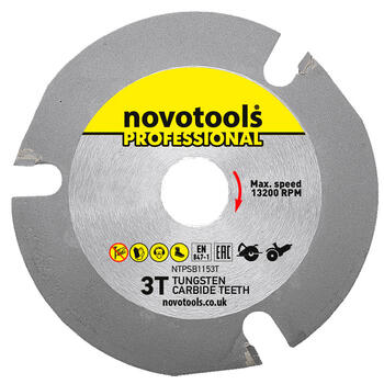 Zāģripa kokam, riģipsim, gāzbetonam 125x22.23mm NOVOABRASIVE (NTPSB1253T)
